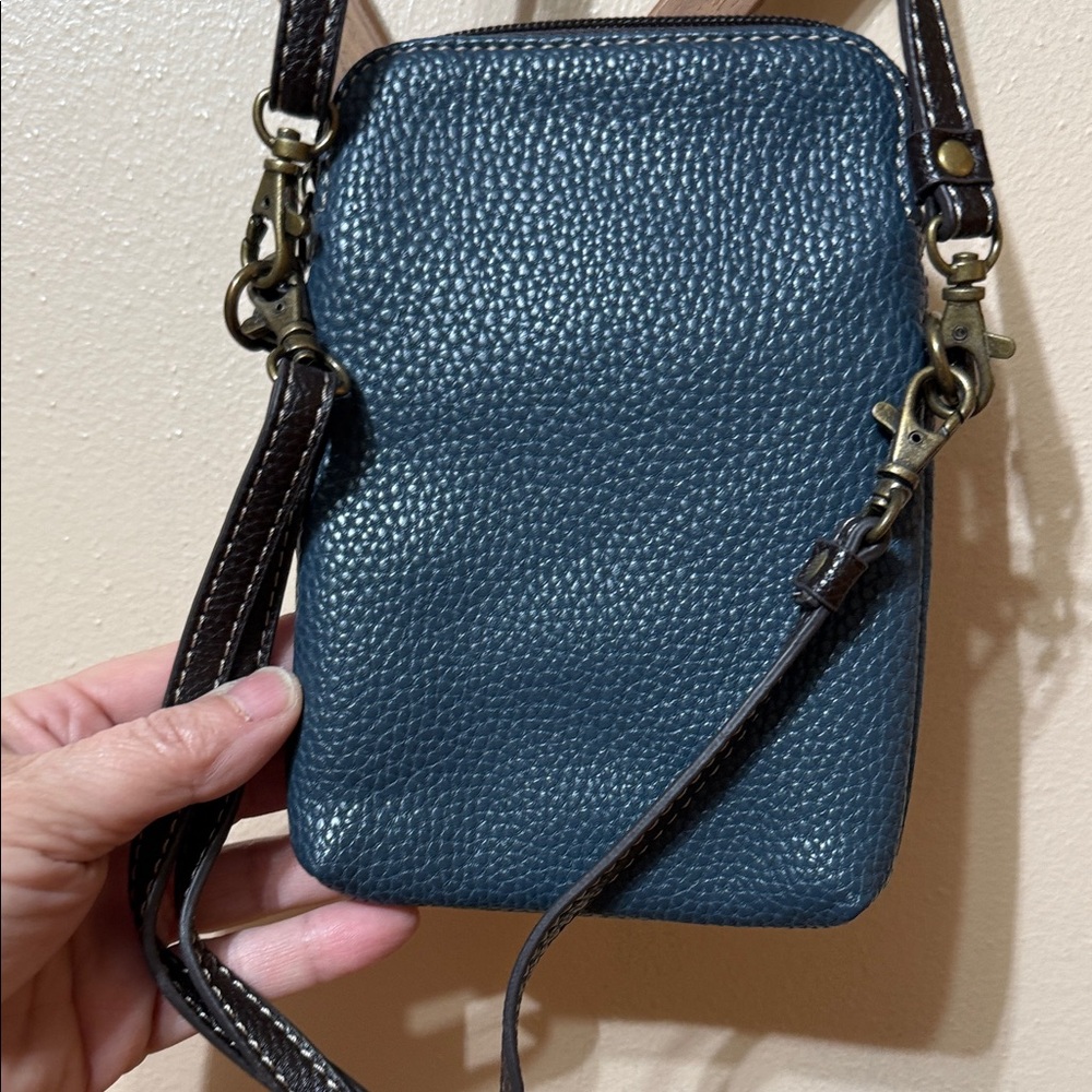 Chala Blue and Brown Horse Crossbody Bag - Picture 7 of 7